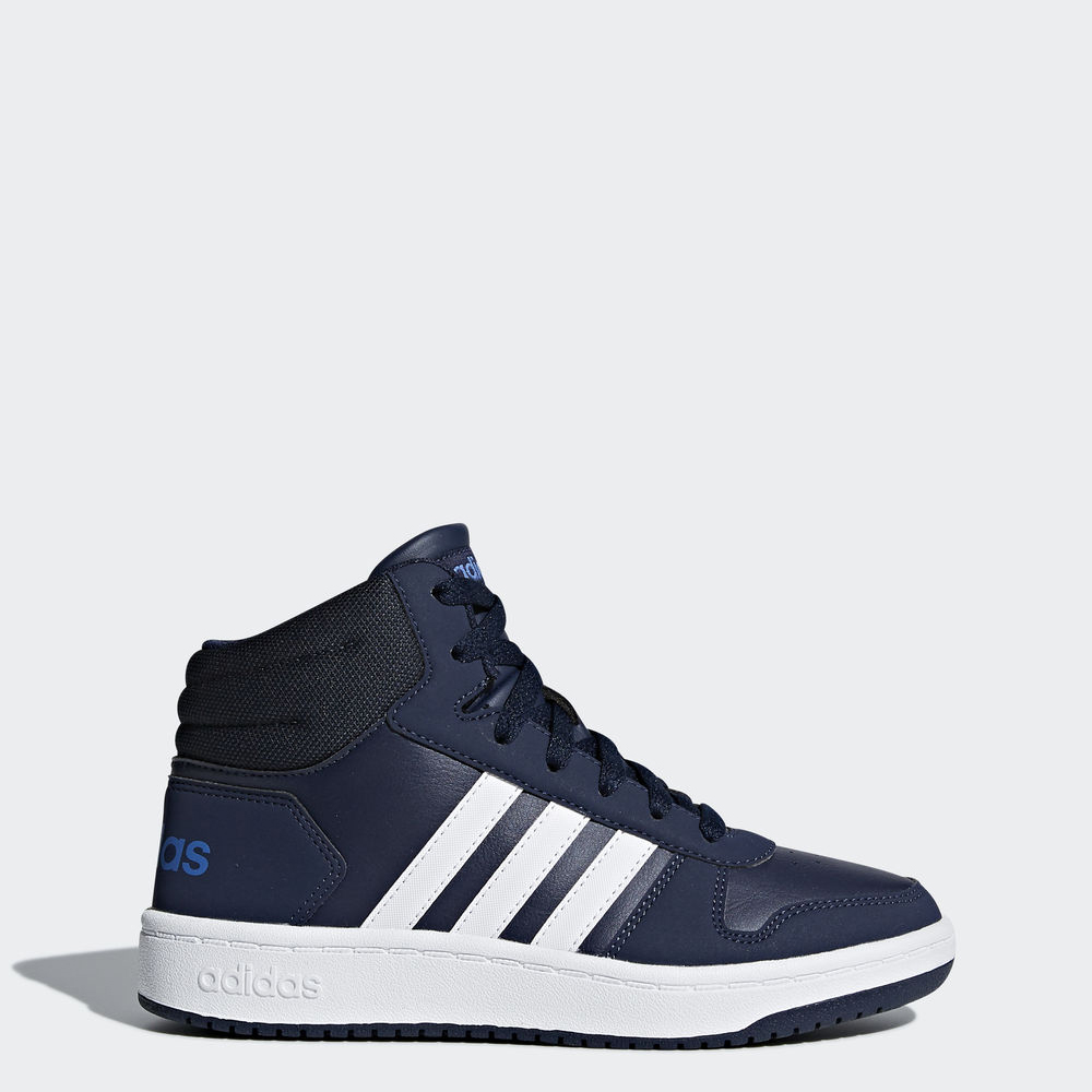 Adidas Hoops 2.0 Mid - αθλητικα παπουτσια για αγορια - Σκουρο Μπλε/Ασπρα/Μπλε Ρουά,Μέγεθος: EU 27 –